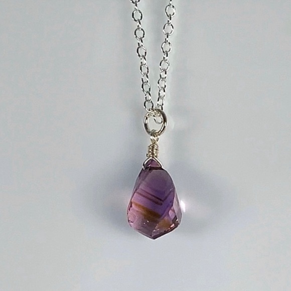 Hand Crafted Jewelry - Hand Made Amethyst Charm Necklace